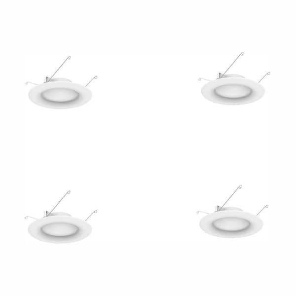 Ecosmart 6 In White Integrated Led, Home Depot Recessed Lights 4 Pack
