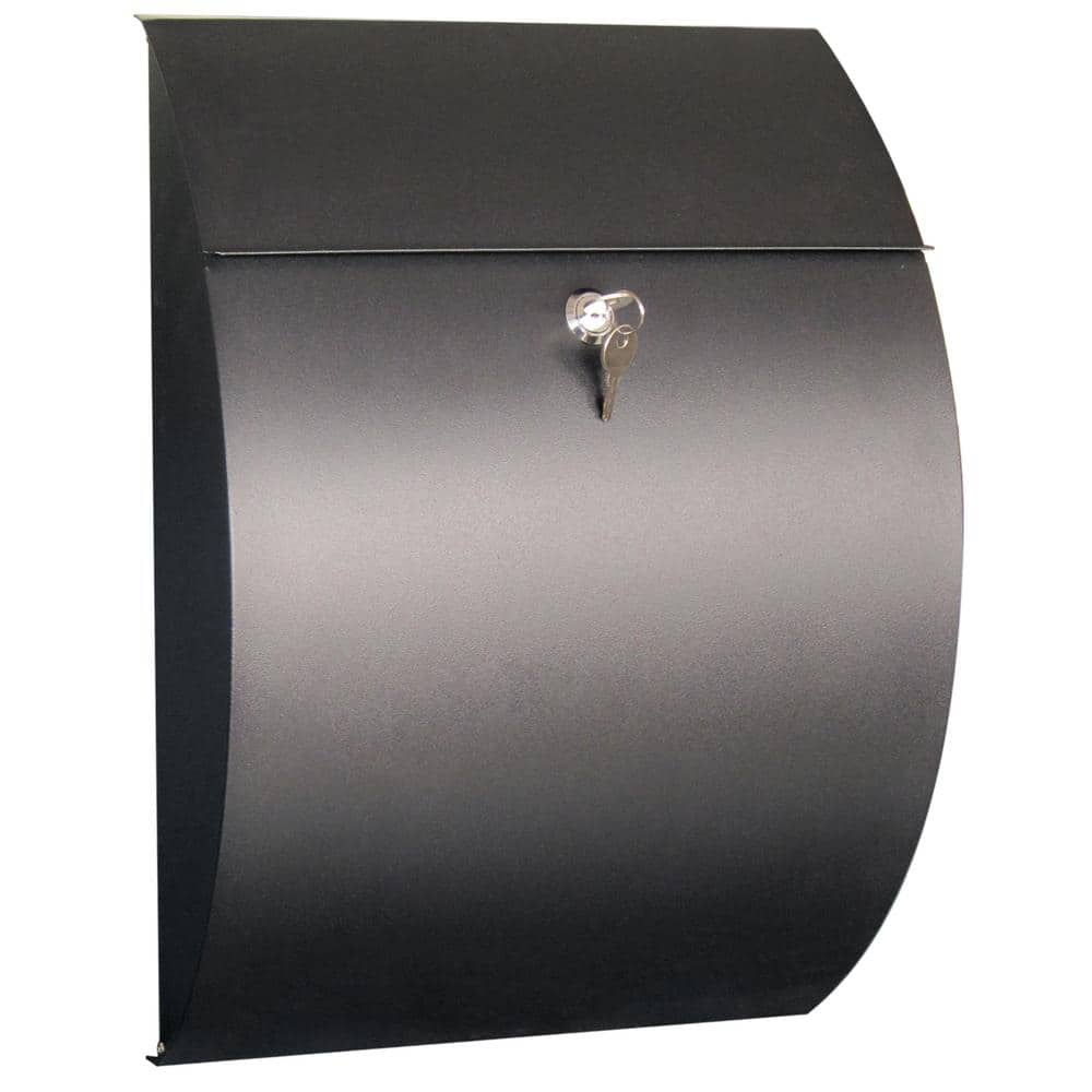 Large Letter Box Black High Security Metal Wall Mounted Post Box