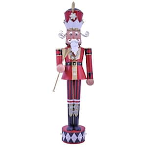 61 in. Tall Iron Christmas Nutcracker David with Trumpet and LED Lights