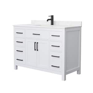 Beckett 48 in. W x 22 in. D x 35 in. H Single Sink Bathroom Vanity in White with Carrara Cultured Marble Top