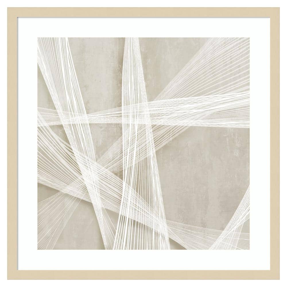 Loomed Symmetry II 25"x25" Svelte Natural Framed Abstract Print