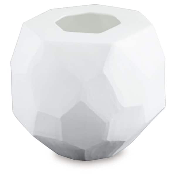 Signature DESIGN BY ASHLEY Karenton 7 in. White Glass Bud Decorative Vase