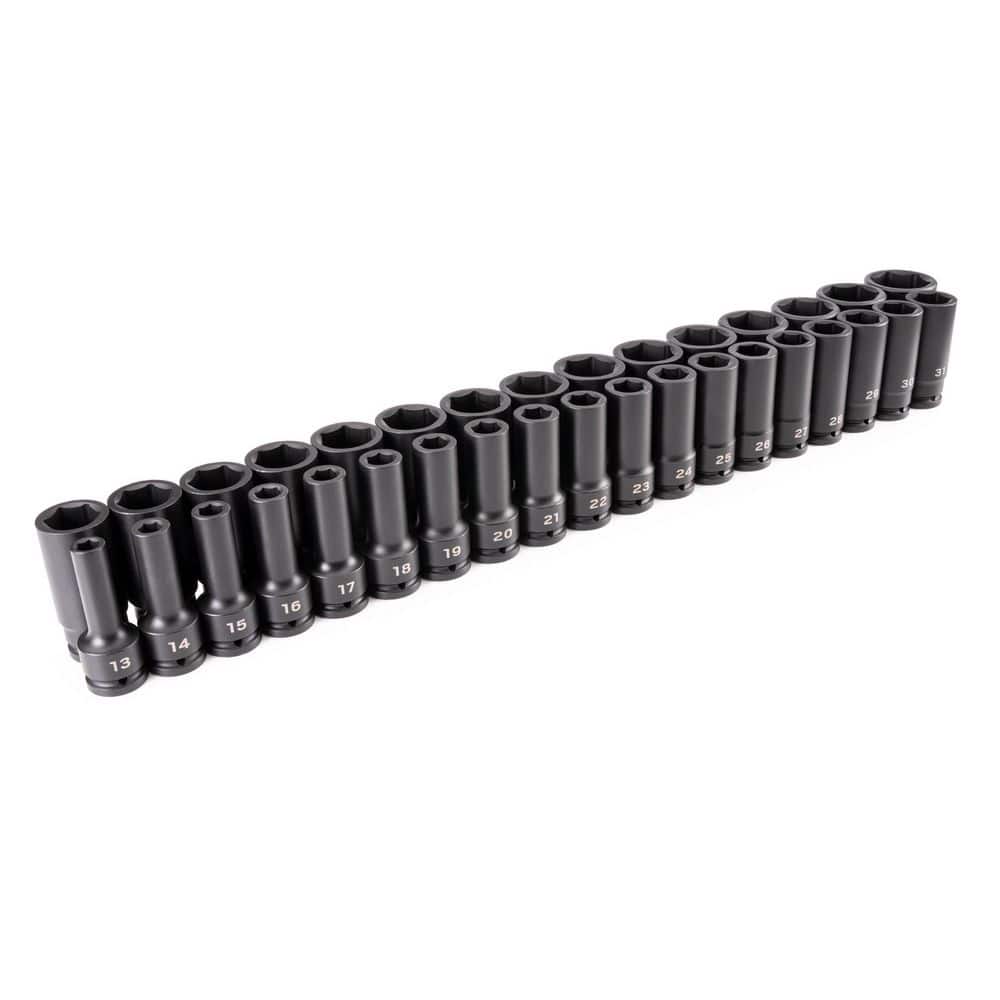 Tekton 3/4 in. Drive Deep 6-Point Impact Socket Set, 34-Piece (13 - 50 mm)