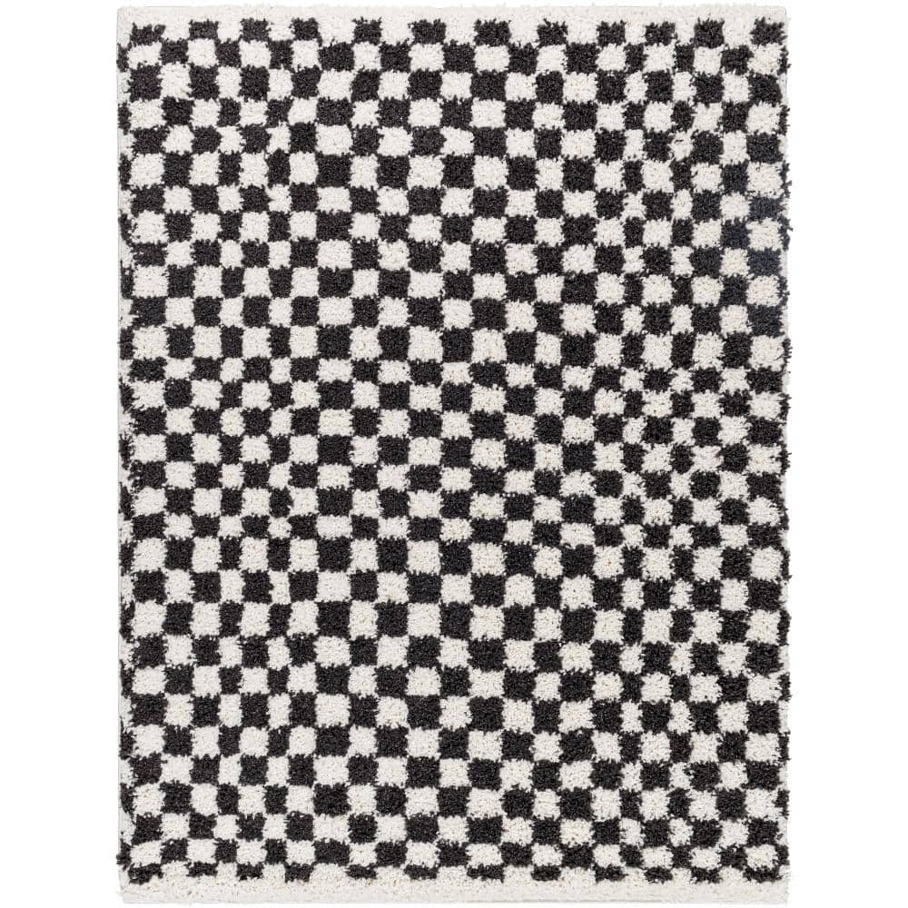 Birmingham Black/White Checkered 7 ft. x 9 ft. Indoor Area Rug