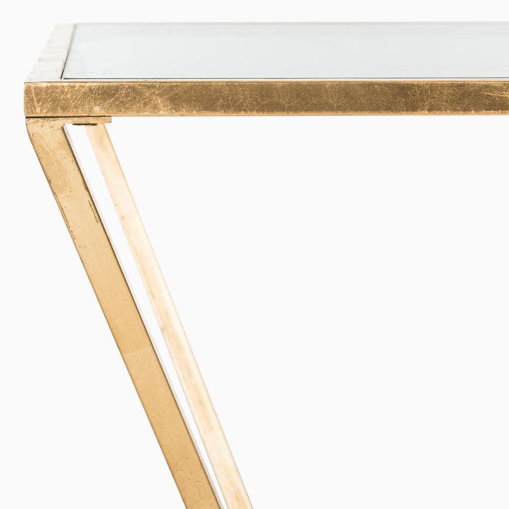 Allene Gold and Clear Glass Rectangular Coffee Table