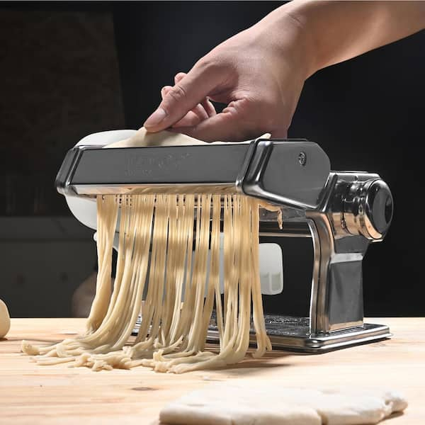 VEVOR Electric Pasta Maker Machine, 9 Adjustable Thickness Settings Noodles Maker, Stainless Steel Noodle Rollers and Cutter, Pasta Making Kitchen