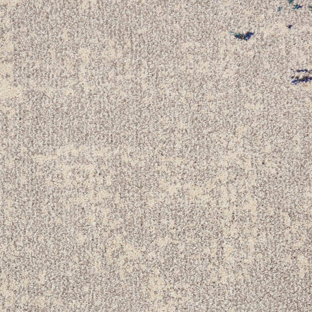 Abstract Blue and White Synthetic 5' x 7' Stain-Resistant Rug