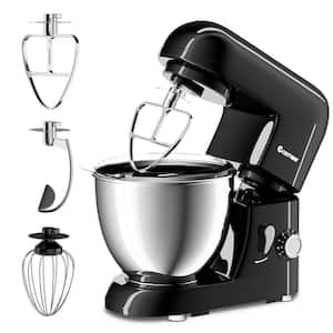 550W 4.3 qt. . 6-Speed Black Stainless Steel Stand Mixer with Tilt-Head