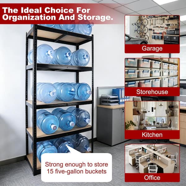 rion Siavonce 5-Shelf 2000 lbs. Capacity Garage Storage Shelves Pantry