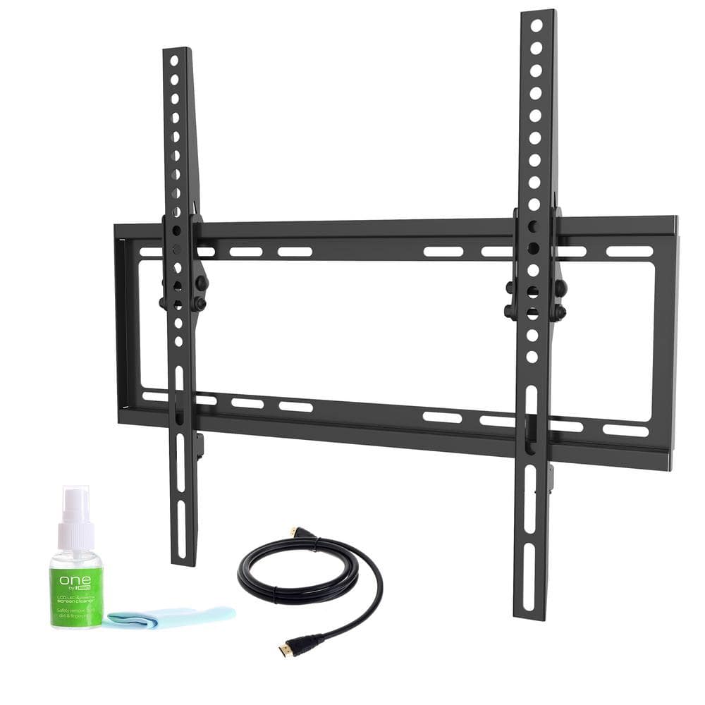 ProMounts Tilt TV Wall Mount Kit for 32 in. - 60 in. with HDMI Cable, Screen Cleaner, and Cloth, Black -  MTMK