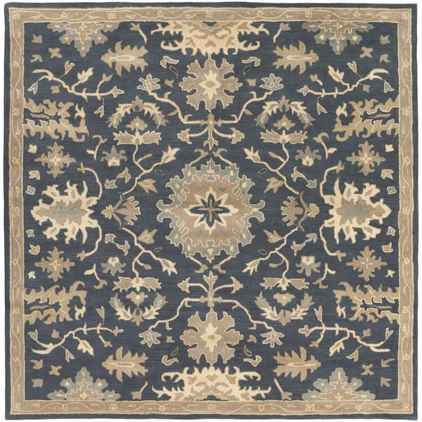 Livabliss Gilgamesh Navy 6 ft. x 6 ft. Square Indoor Area Rug