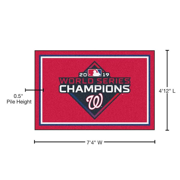 FANMATS Washington Nationals 2019 World Series Champions Red 5 ft. x 8 ft.  Plush Area Rug 23105 - The Home Depot
