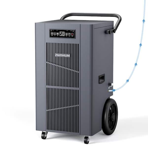 320 pt. 9,000 sq. ft. Bucket Less Commercial and Industrial Dehumidifier in. Gray With pump