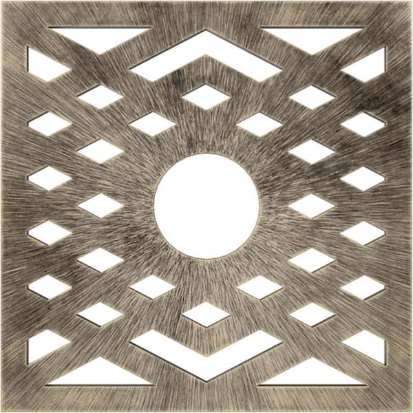 Ekena Millwork 18 in. O.D. x 4 5/8 in. I.D. x 1/2 in. P Chevron Architectural Grade PVC Pierced Ceiling Medallion