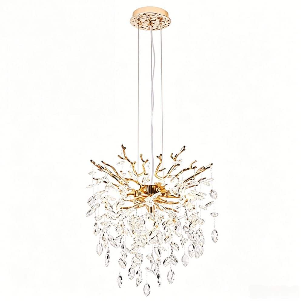 Modern 7-Light Gold Tree Branch Crystal Pendant Chandelier for Dining Kitchen Living Room with G9 Base price history on PriceWatchPro