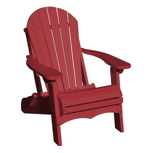 Vifah Roch Recycled Plastics Folding Adirondack Patio Chair in Burgundy-DISCONTINUED