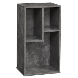 9.5 In.W Gray Simple Home 3-Tier Adjustable Shelf Bookcase