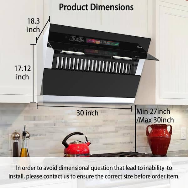 30 in. W 900 CFM Under Cabinet Ducted/Ductless Convertible Range Hood in Silver with Voice/Gesture/Touch Control