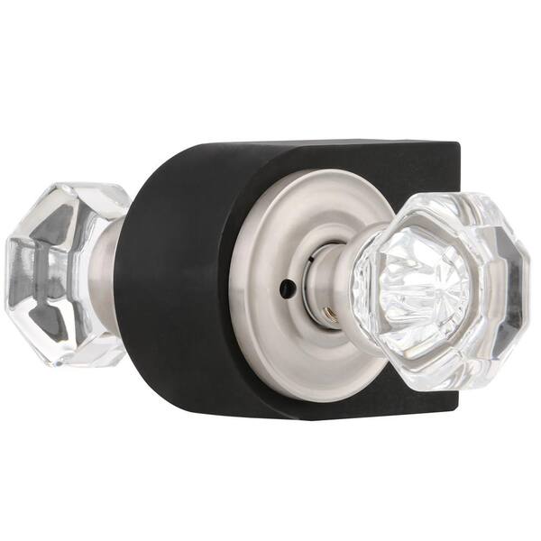 Filmore Satin Nickel Bed/Bath Crystal Door Knob