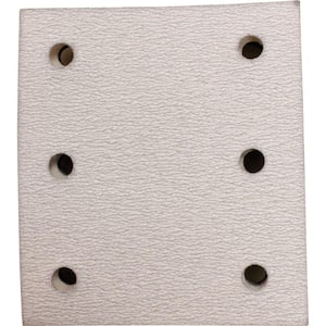 4 in. x 4-1/2 in. 240-Grit Hook and Loop Abrasive Paper (5-Pack) compatible with 1/4 Sheet Finishing Sanders