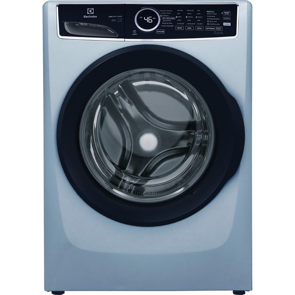 27 in. 4.5 cu.ft. HE Front Load Washer with LuxCare Wash System 20-minutes Fast Wash, ENERGY STAR in Glacier Blue