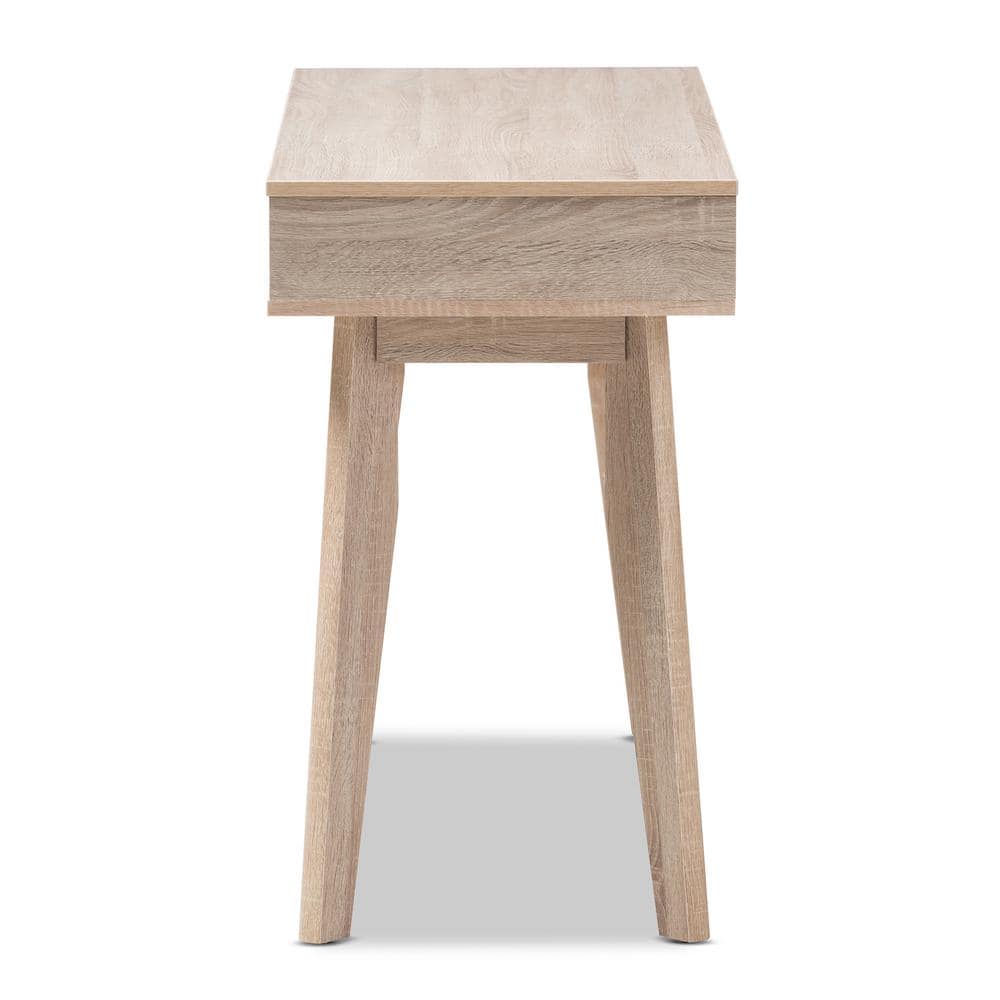 Scandinavian-Inspired Oak and Grey 2-Drawer Study Desk
