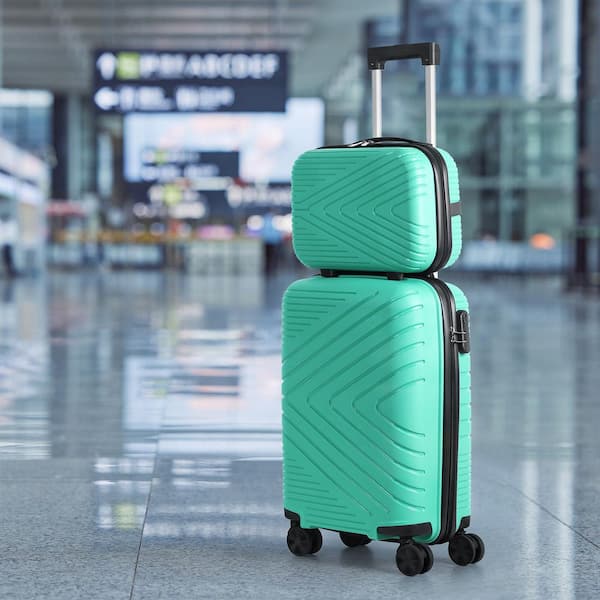 HIKOLAYAE 2-Piece Set PP Hardside Luggage with Spinner Wheels（14