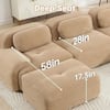 Homy Casa SMZO 152.7 in. Modular Corduroy Sectional Sofa with Ergonomic Curved Armrests, Adjustable Backrest, in. Camel Brown SMZO-FTI-BR