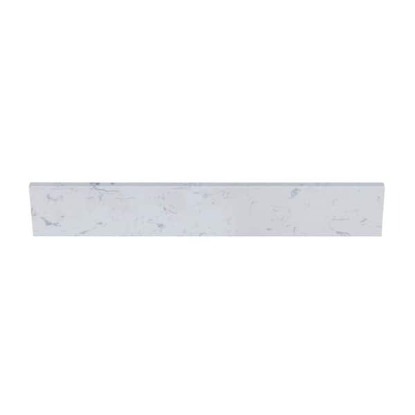 31 in. W x 0.75 in. x 4 in. Engineered Carrara Marble Bathroom Vanity Backsplash