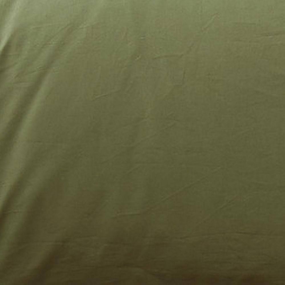 Olive Green Cotton Percale Full/Queen Duvet Set with Shams