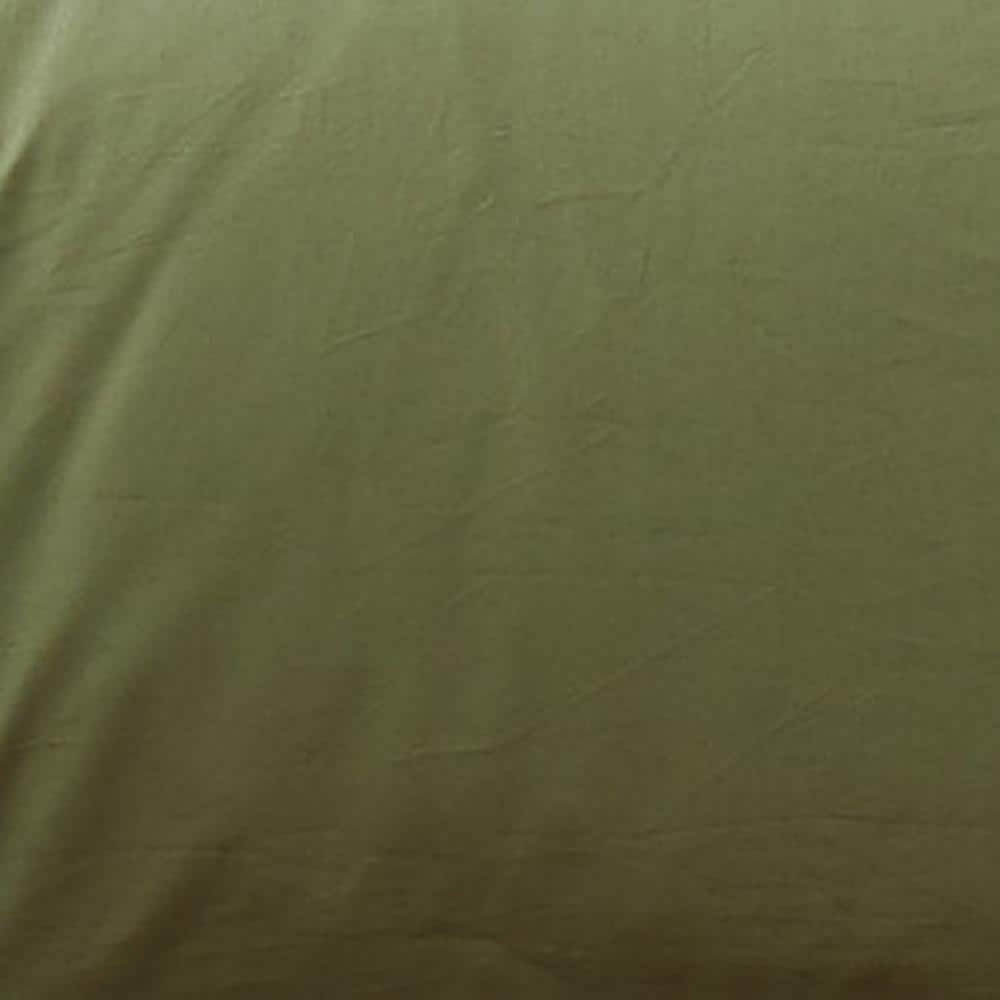 Olive Green Cotton Percale Twin XL Duvet Cover Set