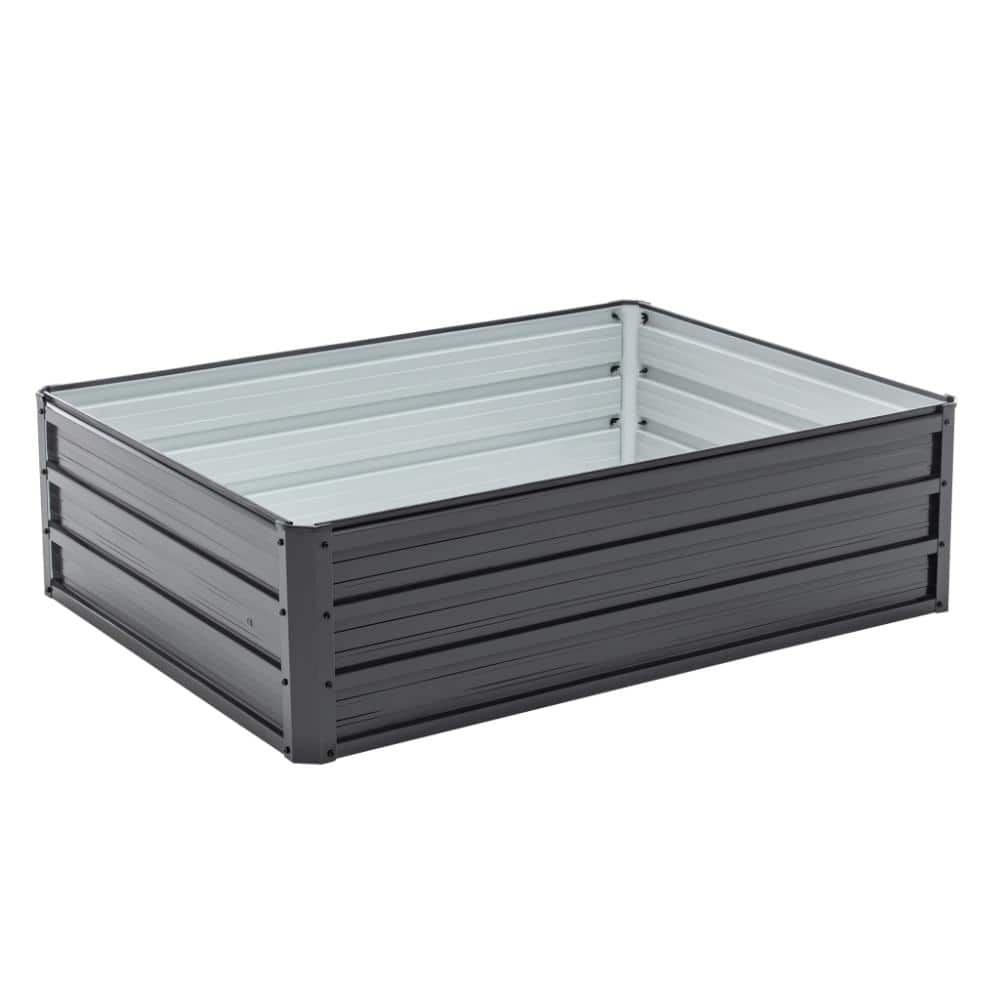 47.2 in. L x 35.5 in. W x 13.4 in. H Black Metal Raised Garden Bed for Vegetables Flowers Herbs price history on PriceWatchPro