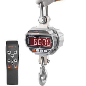 Digital Crane Scale 6600 lbs. Industrial Heavy Duty Hanging Scale with Remote Control and LED Screen for Factory, Silver
