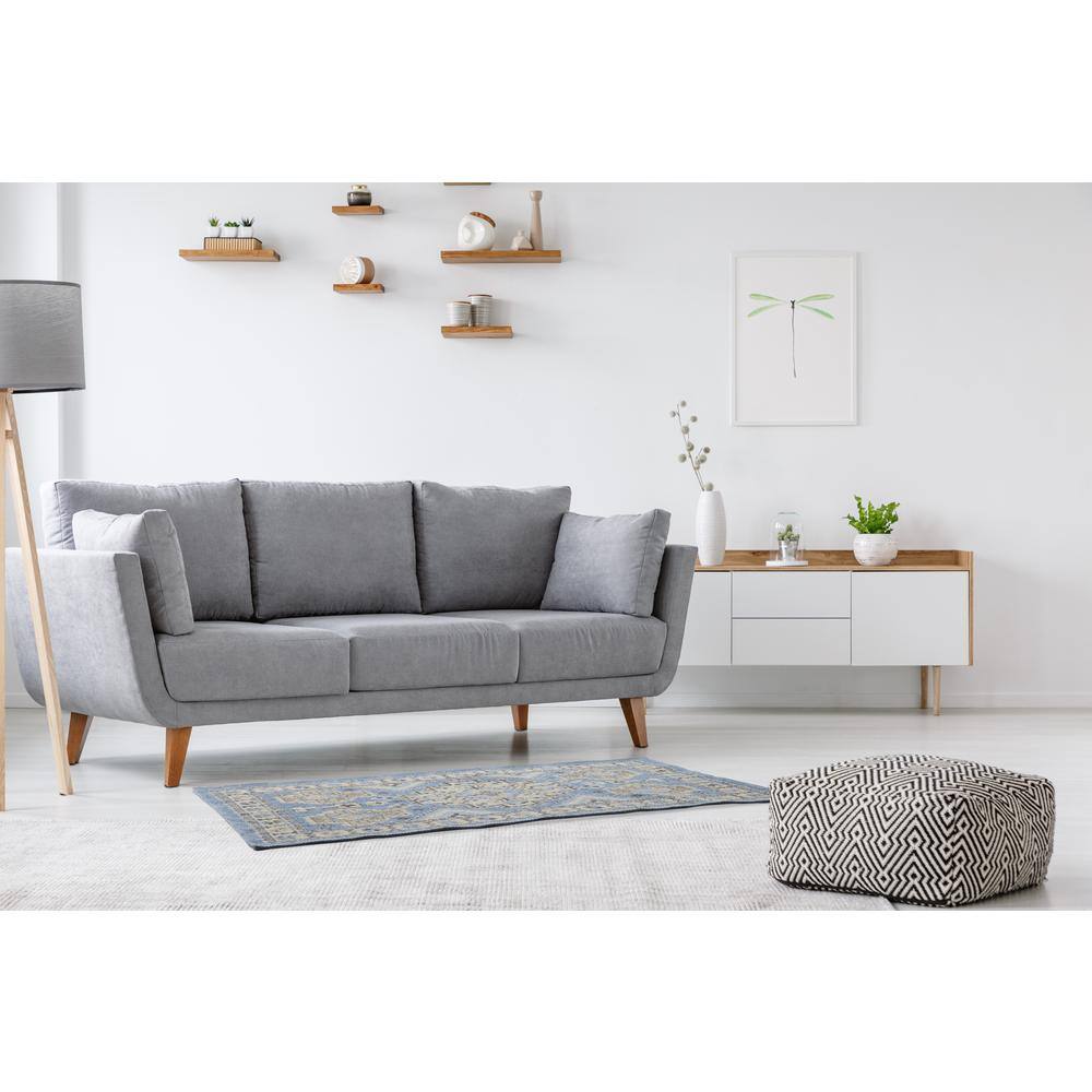 Halyn Ink Blue Cotton 36" x 60" Rectangular Accent Rug