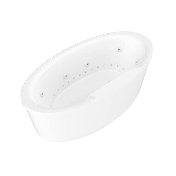 Sunstone 5.7 ft. Acrylic Flatbottom Air Bath Tub in White