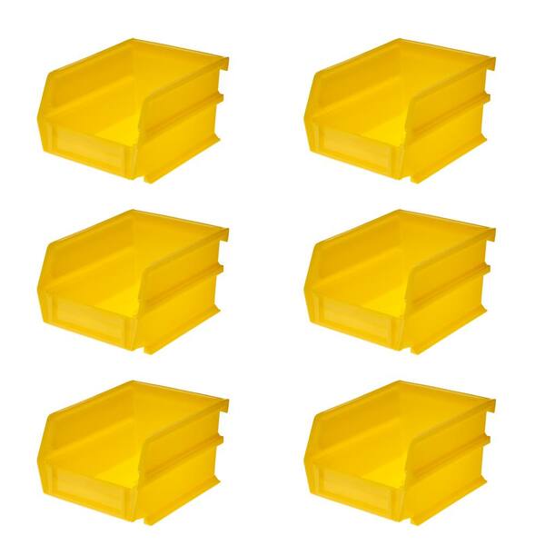 LocBin 5-3/8 in. L x 4-1/8 in. W x 3 in. H Yellow Tool Storage Bin, (6-Pack)