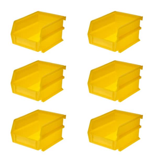 Triton Products LocBin 5-3/8 in. L x 4-1/8 in. W x 3 in. H Yellow Tool Storage Bin, (6-Pack)