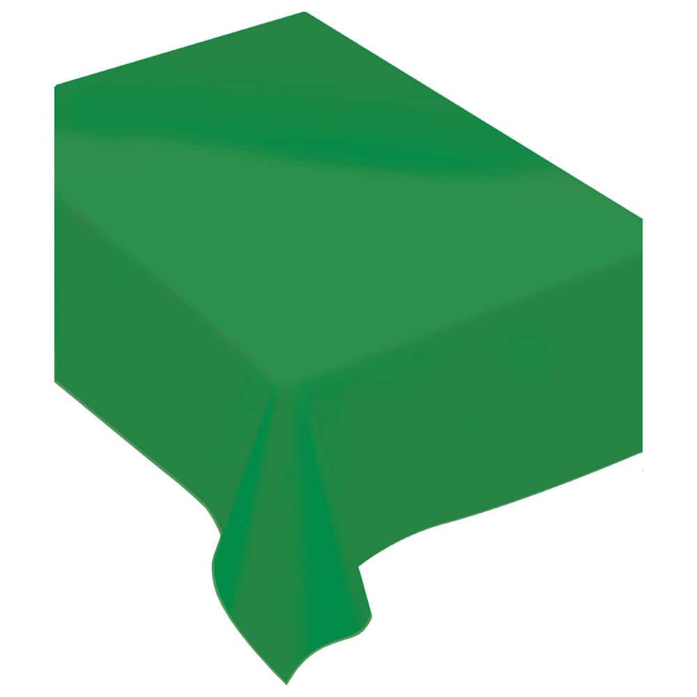 Amscan 80 in. x 60 in. Festive Green Fabric Everyday Table Cover (2Pack) 570069.03 The Home Depot
