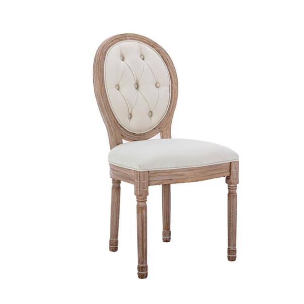 LUCKY ONE Saman 38in H Beige High Back Wooden Frame 20in Stool with Fabric Foam Seat High Bar Chairs With Rubber Legs（Set of 2）