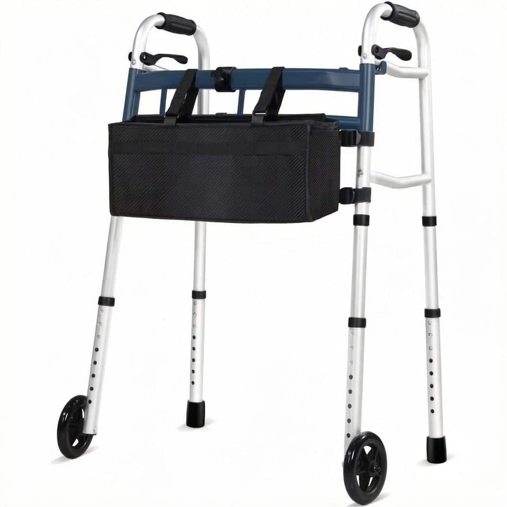 Wudkey Lightweight Folding Narrow Standard Walker with Bag, Width and ...