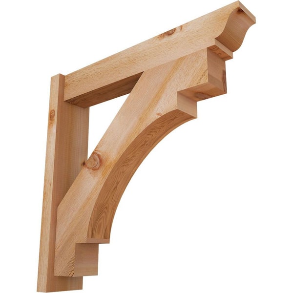 Ekena Millwork 6 in. x 30 in. x 30 in. Western Red Cedar Merced Traditional Rough Sawn Outlooker