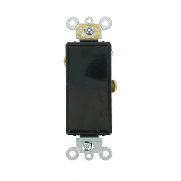 Leviton 15 Amp Decora Plus Commercial Grade Single Pole Rocker Switch, Black 5691-2E
