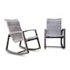 Leisure Made Marion Brown Wicker Outdoor Rocking Chair (Set of 2 ...