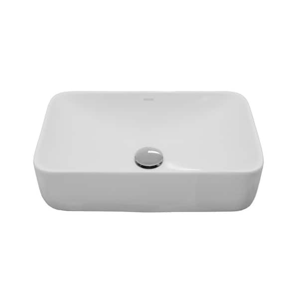 VC-507-WH Valera 19 in. Vitreous China Vessel Bathroom Sink in White