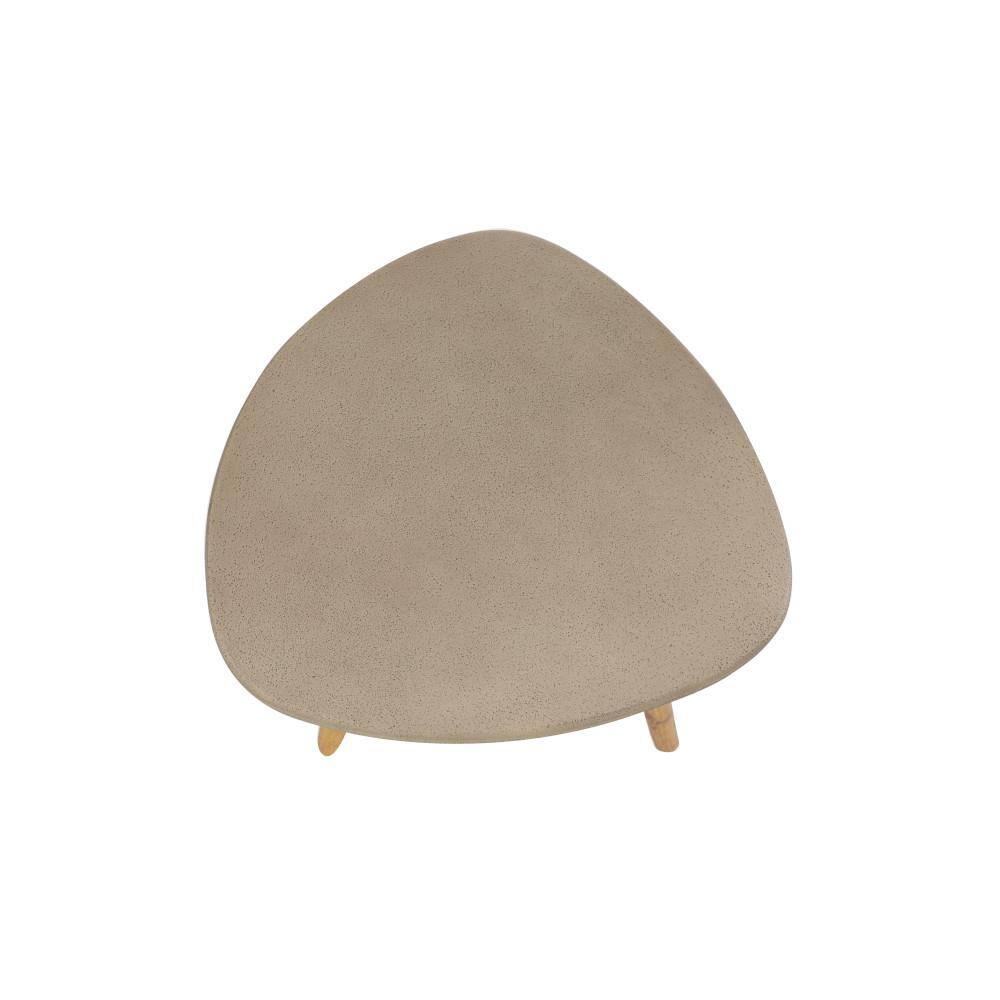 Gray Triangle Acacia Wood Outdoor Accent Table