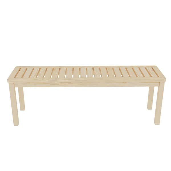 52.1" Commercial Outdoor Grade Rustic Pine Solid Bench, Antique Farmhouse Entryway Dining Bench, Patio Bench, Front Door