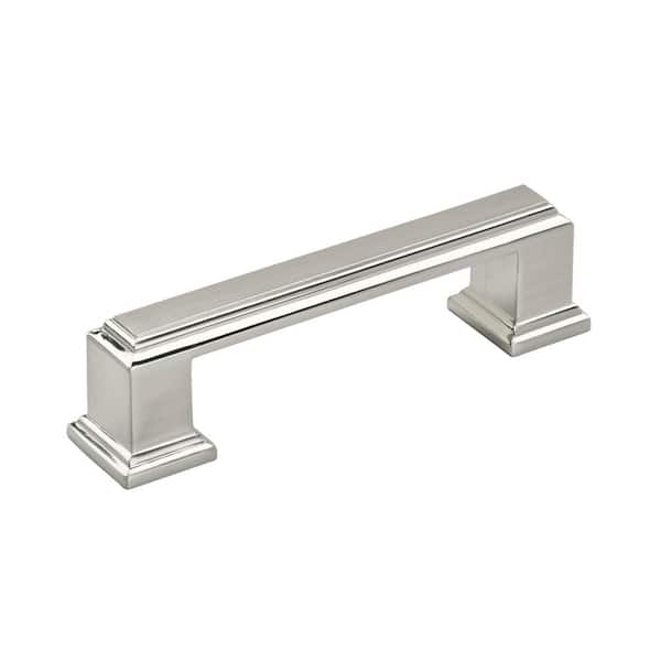 96 mm Cabinet Handle Amerock 3-3/4 inch Rift Center-to-Center Cabinet Pull Drawer Pull Cabinet Hardware Satin Nickel 1 Pack 