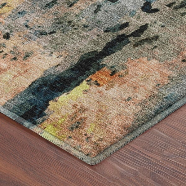 Mayfield Premium Machine Washable Abstract AMF2284 Ivory 10 ft. x 14 ft. Area Rug