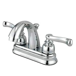 Vintage 4 in. Centerset 2-Handle Bathroom Faucet with Plastic Pop-Up in Polished Chrome