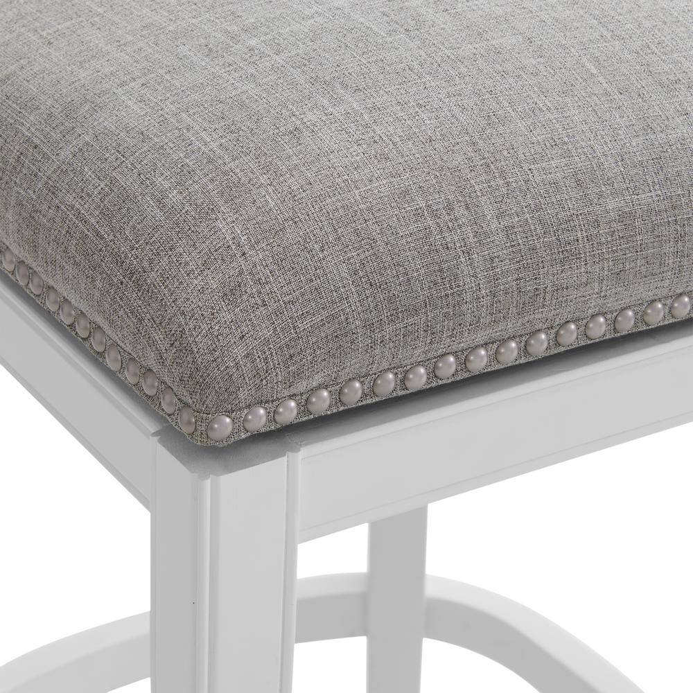 Miranda White Wood Swivel Bar Height Bar Stools - Set of 2
